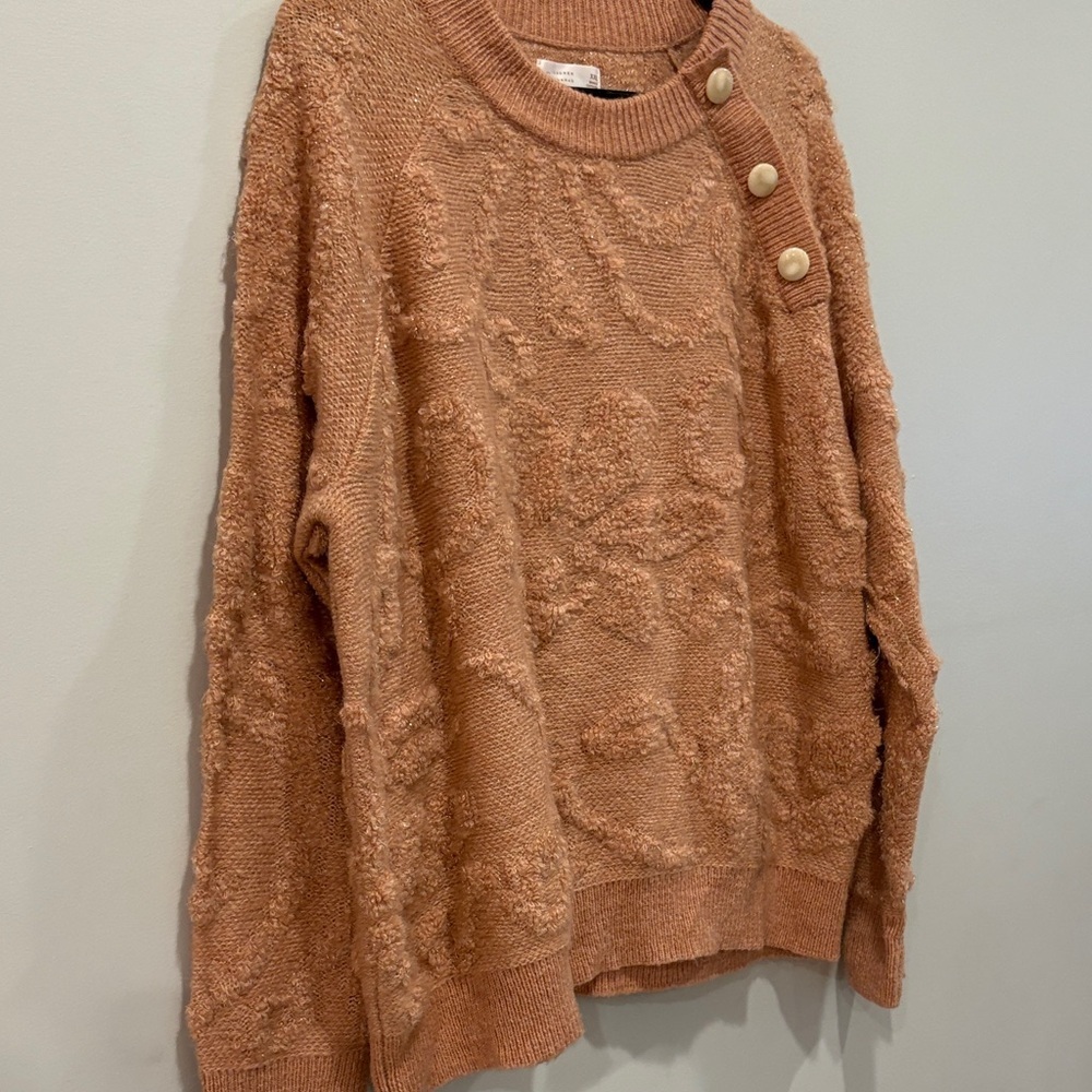 LC Lauren Conrad Textured Button Sweater - Tan - Picture 6 of 8